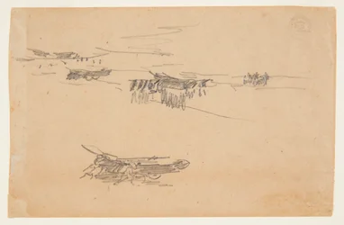 Sketches of Dories on Carriages