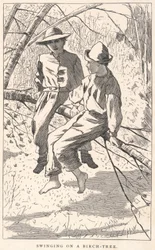 Swinging on a Birch-Tree, from Our Young Folks, June 1867
