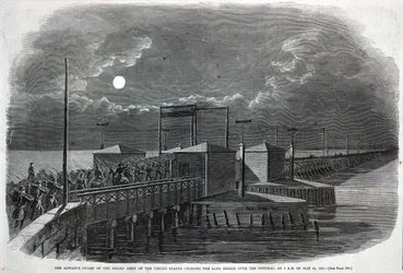 The Advance Guard of the Grand Army of the United States Crossing the Long Bridge over the Potomac at 2 a.m. on May 24, 1861, from Harper