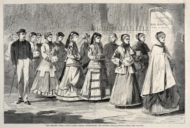 The Morning Walk - Young Ladies School Promenading the Avenue, 1868