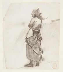 Woman Looking Out to Sea, Cullercoats, England