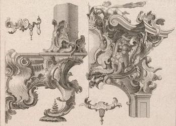 Suggestion for the Decoration of Lower Right and Top Right of an Altar Frame, Printed ca. 1750-56
