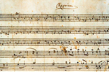 Autograph score of Requiem, K. 626 by Austrian composer Wolfgang Amadeus Mozart