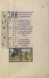 A Man Threshing; Zodiacal Sign of Virgo