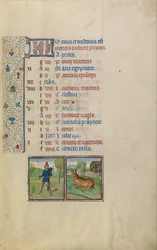 A Young Man Carrying a Leafy Branch; Zodiacal Sign of Taurus