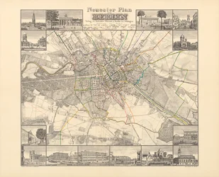 Historical Map of Berlin, Published by Verlag von Gebrueder Rocca, Berlin 1838