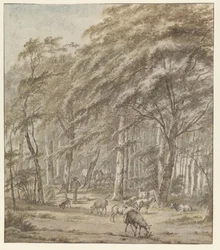 A Shepherd with Sheep among the Maples in the Haarlemmerhout