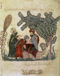 Abu Zayd, Al-Harrith, a Reclining Camel and a Figure