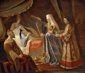 Metropolitan Alexis Healing the Tatar Queen Taidula from Blindness