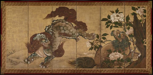 Lions and Tigers in Peony and Bamboo