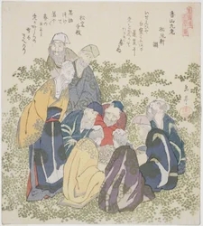 The Nine Old Men of Mount Xiang, from the series "A Set of Ten Famous Numbers for the Katsushika Circle"