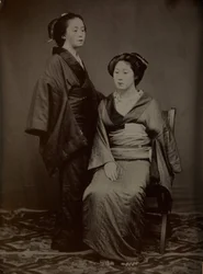 Geisha with Attendant, 1860s