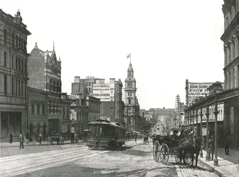 Bourke Street looking east, Melbourne, Australia