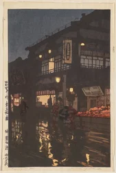 Twelve Scenes of Tokyo: Kagurazaka Street after a Night Rain