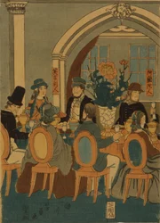 Banquet of five nations, Yokohama club, 1861