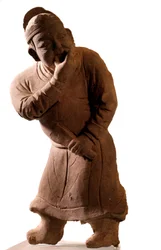 Chinese art: statuette of terracotta representing a 