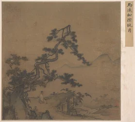 Viewing the Moon under a Pine Tree, Early 13th Century