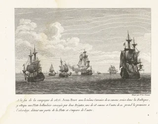 Jan Bart Attacks Dutch Ships in the Baltic Sea, 1675