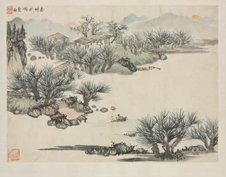 Landscape Album in Various Styles: Spring Plowing