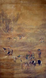 Mongolian Rider Chasing a Horse