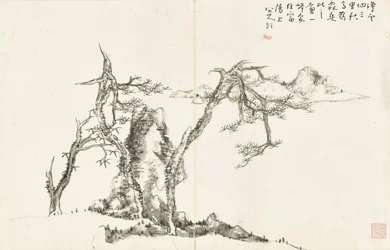 Landscapes and Flowers, album of six leaves