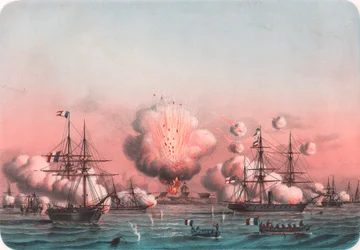 Allied fleet bombarding Arabat, May 25