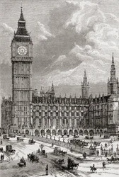 Big Ben and the Houses of Parliament, London, England, Seen Here in the 19th Century