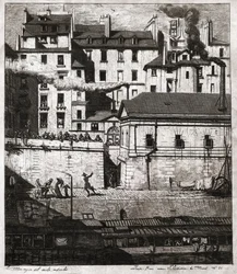 Crime Scene with Police Intervention on the Quays of Paris