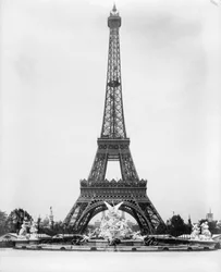Eiffel Tower and Fountain Coutan, Paris Exposition