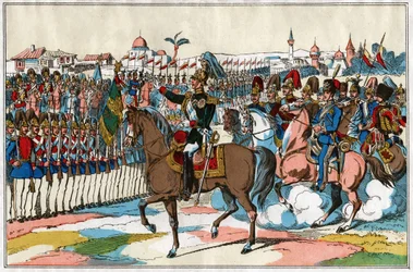 Emperor Alexander II Reviews His Troops Before the Declaration of War on Turkey