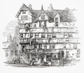 Houses in the High Street, Edinburgh, Scotland