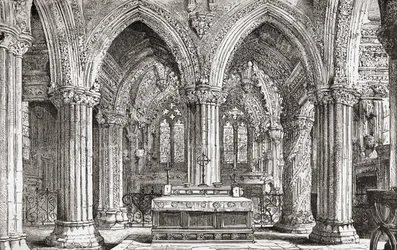 Interior of Rosslyn Chapel, Roslin, Midlothian, Scotland