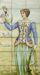 Interior View, Tile Panel, Painter Furcy Ernest Tondeur, Executor Boch Frères La Louvière