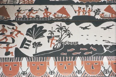 Matting with traditional decoration, Micronesia