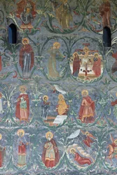 Monastery (manastirea Sucevita). The church. Exterior. The south wall. Mural painting