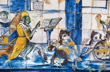 Music Lesson, with Anthropomorphic Cats and Mice