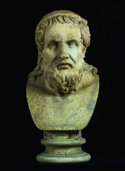 Portrait bust possibly of either Hesiod or Homer, copy of Greek 5th century BC original