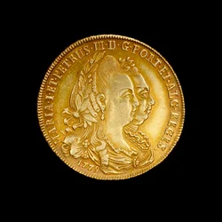 Portuguese Coin Depicting Queen Maria I and Her King Consort Pedro III