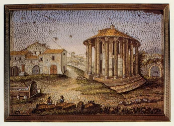 Temple of Vesta or Hercules Victor, mosaic, Italy