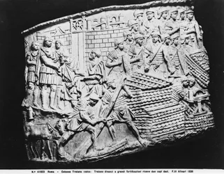 The Emperor Trajan receiving obedience from two Barbarians