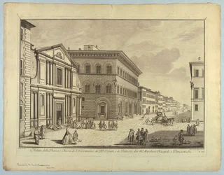 View of Florence, Plate from "Scelta di XXIV Vedute delle principali contrade, piazze, chiese, e palazzi della Città di Firenze"
