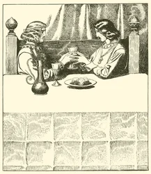 Sir Tristram sits with Sir Launcelot