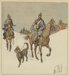 Prussian Cavalry on Reconnaissance, Preceded by Dogs on Leashes