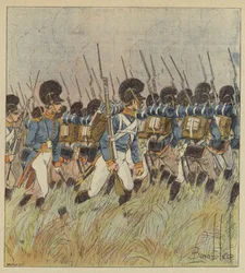 The center of the French line was guarded by the Bavarians