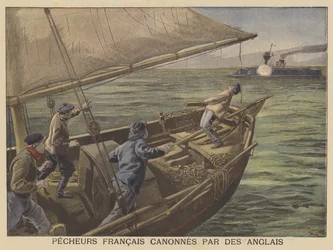 French fishermen fired upon by the British