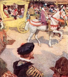 Shakespeare Admiring the Fine Horses in Cheapside, London