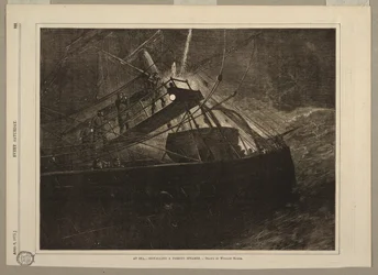 At Sea, Signalling a Passing Steamer