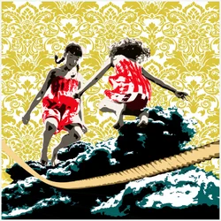 Girls Playing on Clouds