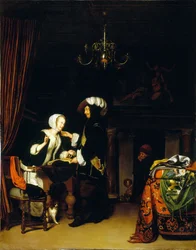 The Gentleman in the Shop, Copy After Frans Mieris