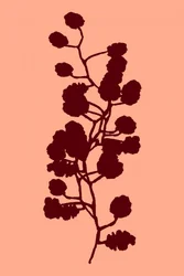 Peach Botanical Silhouette